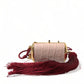 Dolce & Gabbana Pink Exotic Leather Mini Mirror Tassel Makeup Bag