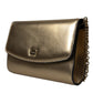 Dolce & Gabbana Elegant Metallic Gold Leather Crossbody Purse