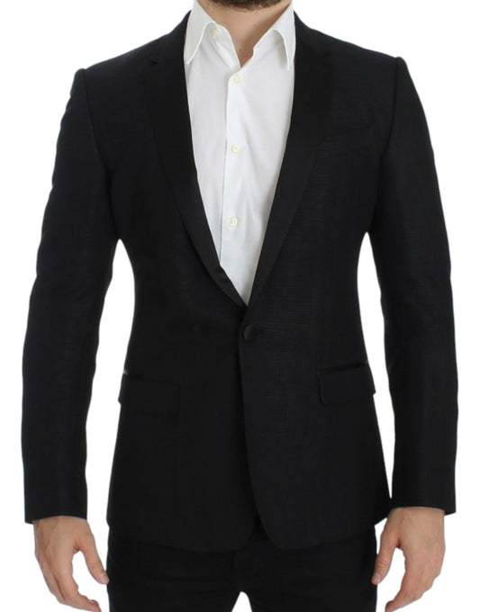 Dolce & Gabbana Black Wool MARTINI Slim Blazer