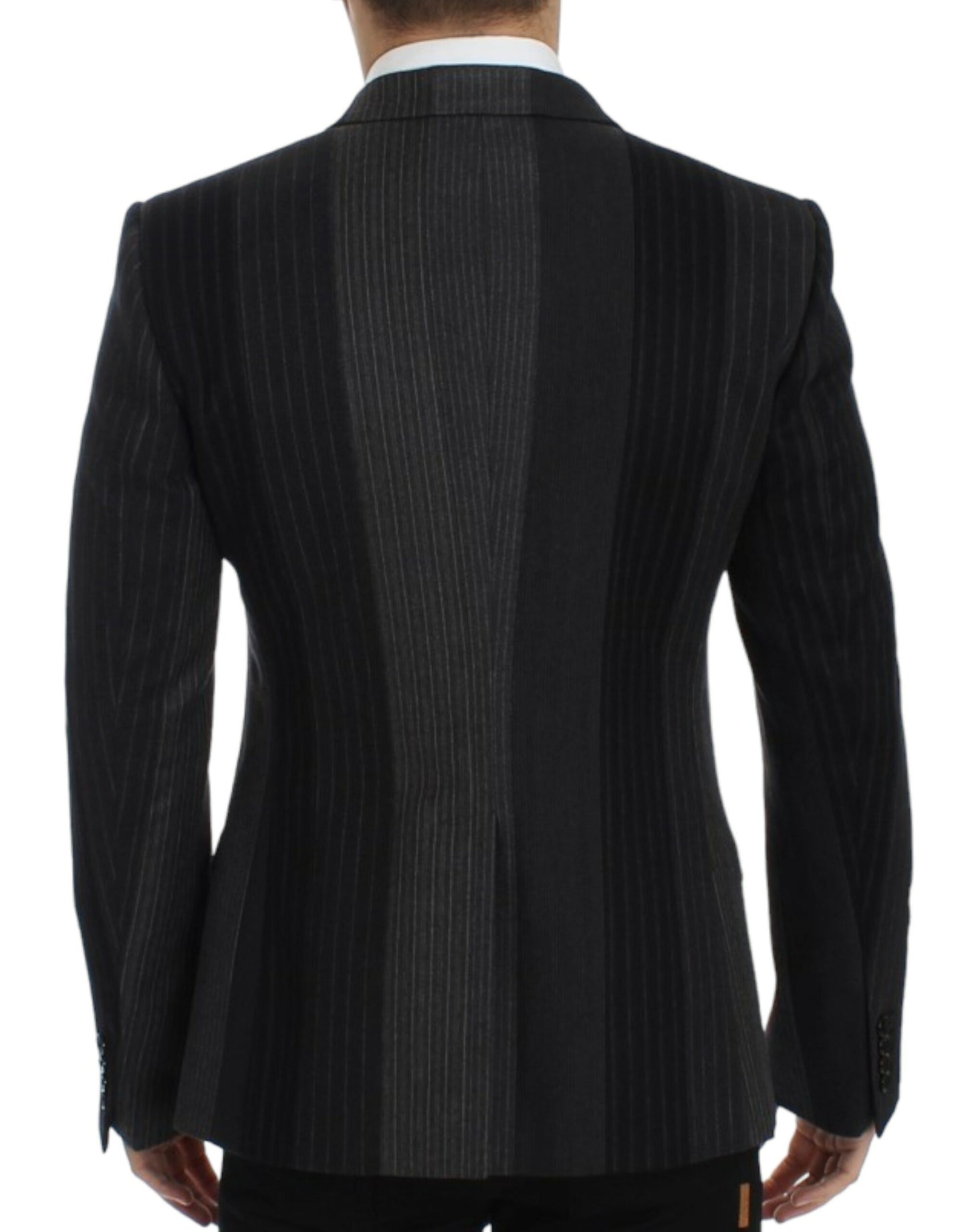 Dolce & Gabbana Gray striped wool stretch blazer