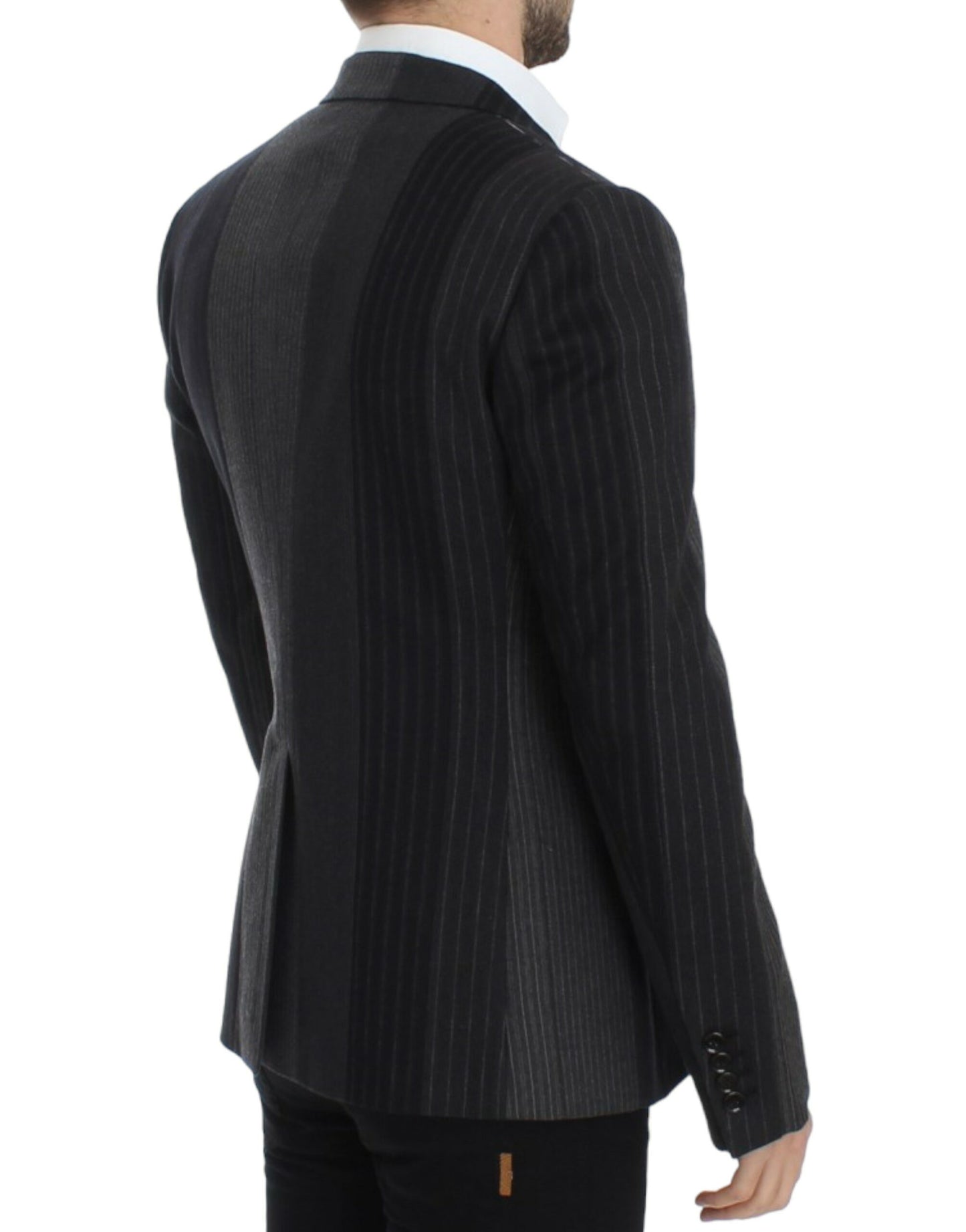 Dolce & Gabbana Gray striped wool stretch blazer