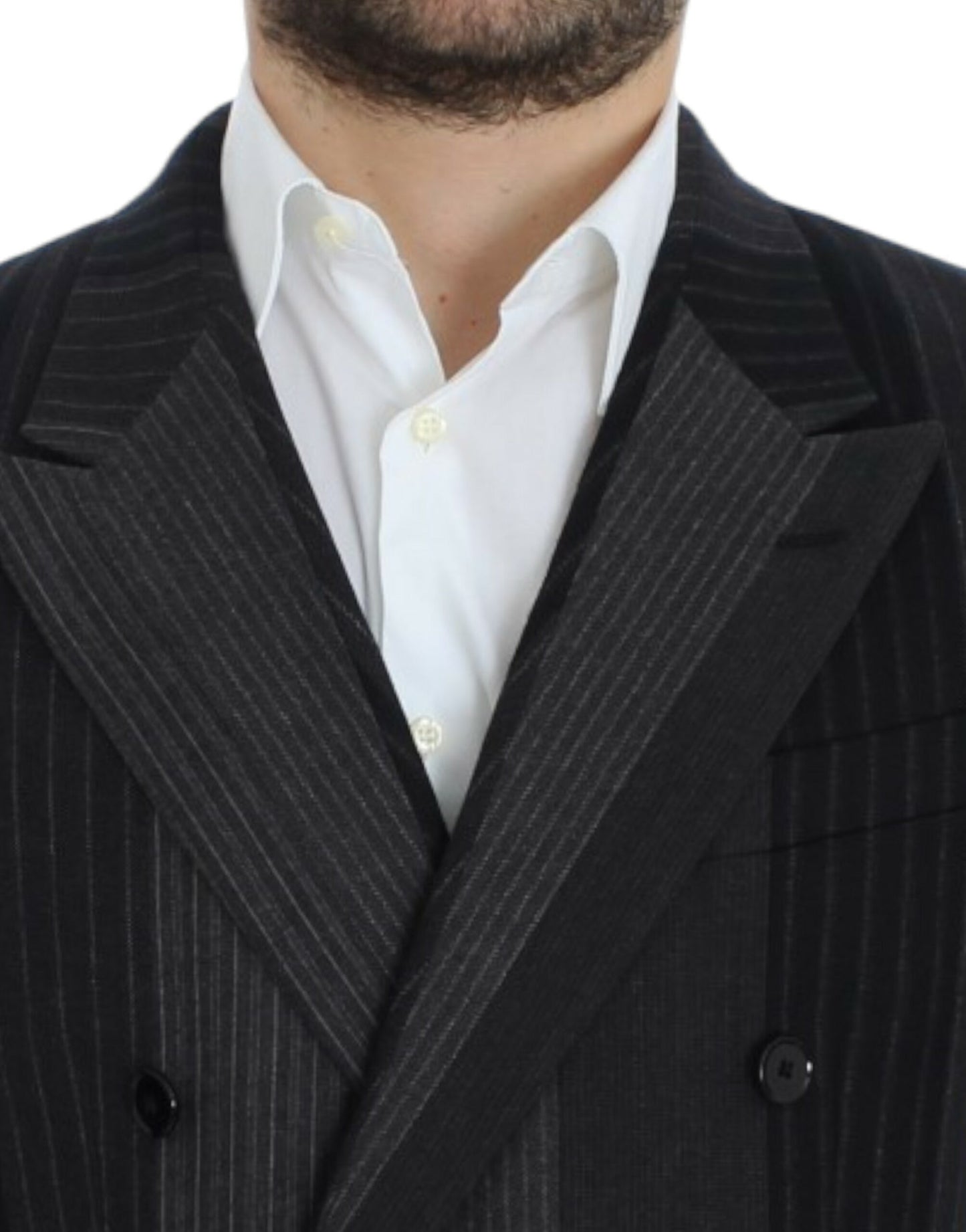 Dolce & Gabbana Gray striped wool stretch blazer