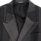 Dolce & Gabbana Gray striped wool stretch blazer