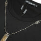 Dolce & Gabbana Black Cotton Dog Tag Round Neck T-shirt