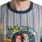 Dolce & Gabbana Multicolor Agosto Print Linen T-shirt