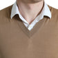 Dolce & Gabbana Brown Wool Sleeveless Pullover Sweater