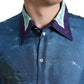 Dolce & Gabbana Blue Ocean Print Silk Collared Button Down Shirt