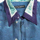 Dolce & Gabbana Blue Ocean Print Silk Collared Button Down Shirt