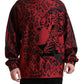 Dolce & Gabbana Red Leopard Print Crewneck Pullover Sweater