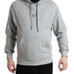 Dolce & Gabbana Gray Cotton Logo Hooded Sweatshirt Sweater