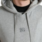 Dolce & Gabbana Gray Cotton Logo Hooded Sweatshirt Sweater