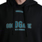 Dolce & Gabbana Black Logo Print Hooded Sweatshirt Sweater