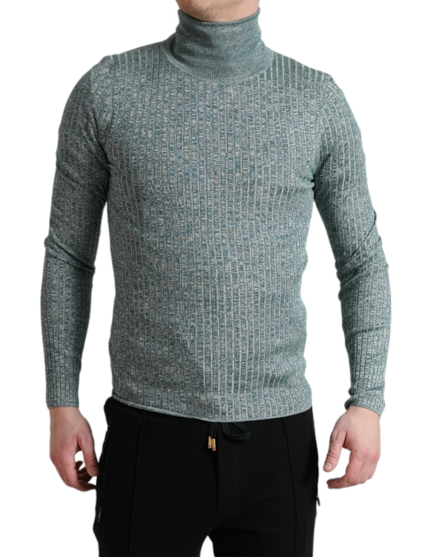 Dolce & Gabbana Green Turtleneck Pullover Sweater