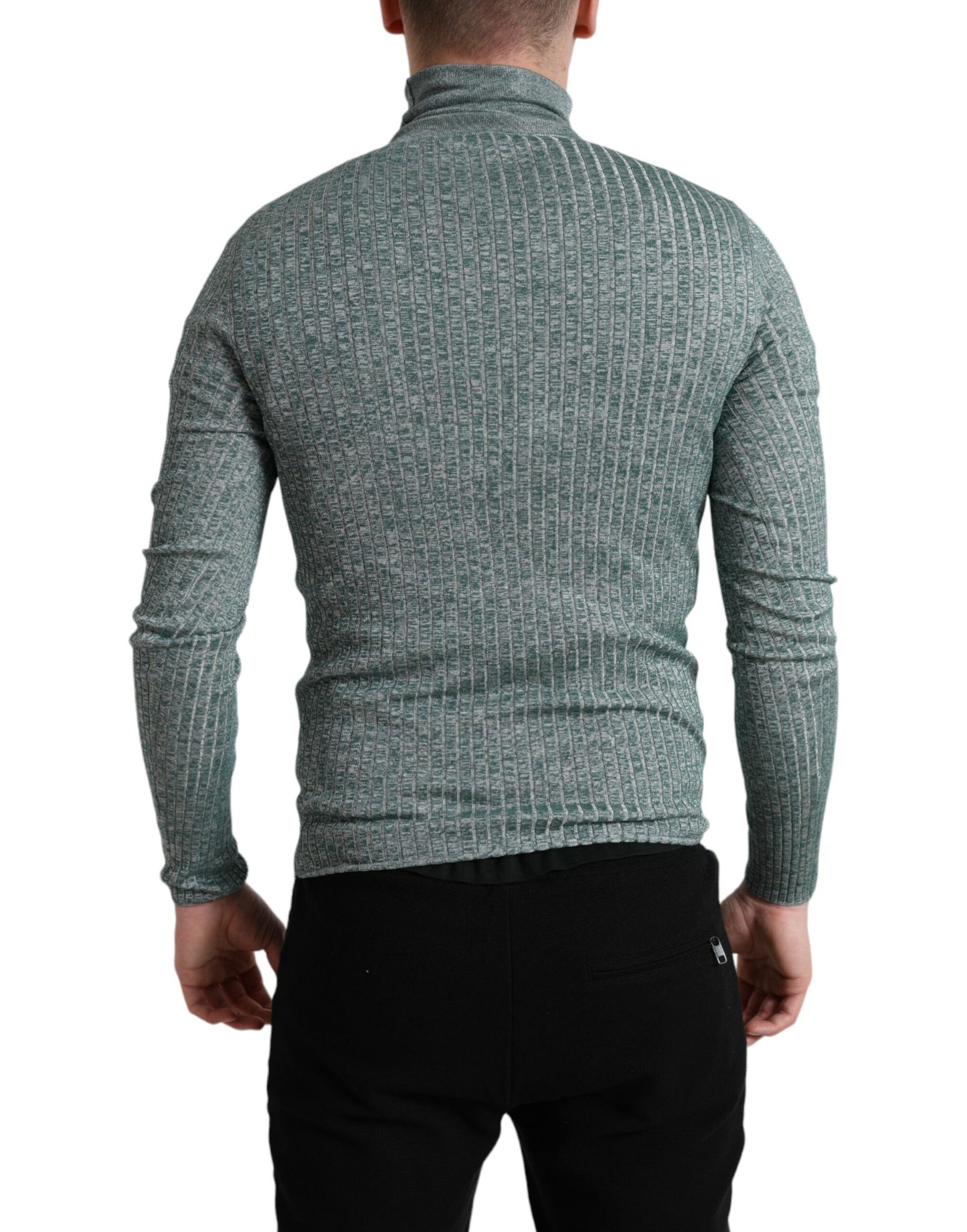 Dolce & Gabbana Green Turtleneck Pullover Sweater