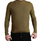 Dolce & Gabbana Army Green Viscose Crewneck Pullover Sweater