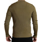 Dolce & Gabbana Army Green Viscose Crewneck Pullover Sweater