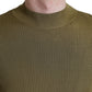 Dolce & Gabbana Army Green Viscose Crewneck Pullover Sweater