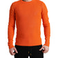 Dolce & Gabbana Orange Knitted Crewneck Men Pullover Sweater