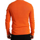 Dolce & Gabbana Orange Knitted Crewneck Men Pullover Sweater