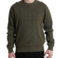 Dolce & Gabbana Green Cotton Crew Neck Men Pullover Sweater