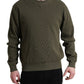 Dolce & Gabbana Green Cotton Crew Neck Men Pullover Sweater