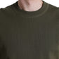 Dolce & Gabbana Green Cotton Crew Neck Men Pullover Sweater