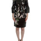 Dolce & Gabbana Black Floral 3/4 Sleeve Sheath dress