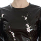 Dolce & Gabbana Black Floral 3/4 Sleeve Sheath dress