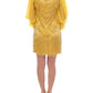 Dolce & Gabbana Yellow Lace Crystal Short Dress