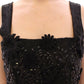 Dolce & Gabbana Black Floral Crystal Embellshed Dress