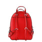 Michael Kors Jaycee Mini XS Bright Red Pebbled Leather Zip Pocket Backpack Bag