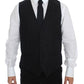 Dolce & Gabbana Gray Striped Wool Dress Vest Gilet