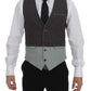 Dolce & Gabbana Gray Polka Dot Dress Vest Gilet Weste