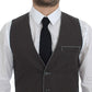 Dolce & Gabbana Gray Polka Dot Dress Vest Gilet Weste