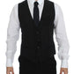 Dolce & Gabbana Black Wool Formal Dress Vest Gilet Jacket