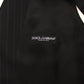 Dolce & Gabbana Black Striped Wool Silk Dress Vest Gilet