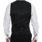 Dolce & Gabbana Black Striped Wool Silk Dress Vest Gilet