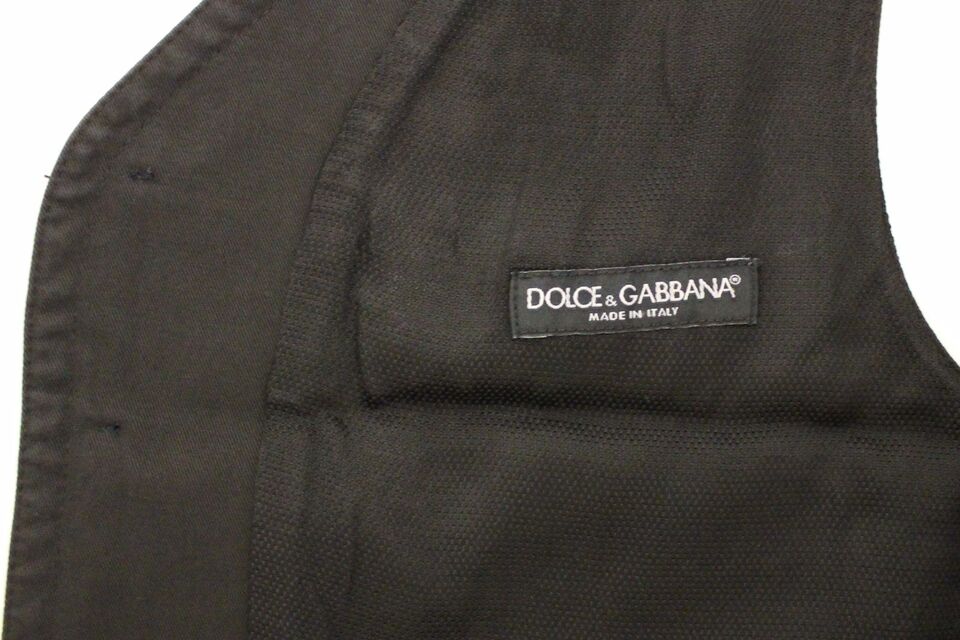 Dolce & Gabbana Black Cotton Blend Dress Vest Gilet