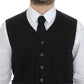 Dolce & Gabbana Black Cotton Blend Dress Vest Gilet