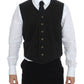 Dolce & Gabbana Black Cotton Blend Dress Vest Gilet