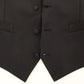 Dolce & Gabbana Black Wool Silk Stretch Dress Vest Blazer