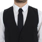 Dolce & Gabbana Black Wool Silk Stretch Dress Vest Blazer