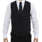 Dolce & Gabbana Black Wool Silk Stretch Dress Vest Blazer