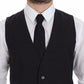 Dolce & Gabbana Gray Slim Fit Button Front Dress Formal Vest