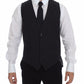 Dolce & Gabbana Gray Slim Fit Button Front Dress Formal Vest