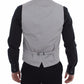 Dolce & Gabbana Gray Cotton Slim Fit Button Front Dress Vest