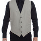 Dolce & Gabbana Beige Cotton Silk Blend Dress Vest Blazer