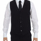 Dolce & Gabbana Black Cotton Dress Vest Blazer Jacket