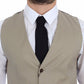 Dolce & Gabbana Beige Cotton Dress Vest Blazer Jacket