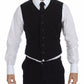 Dolce & Gabbana Black Flax Cotton Dress Vest Blazer